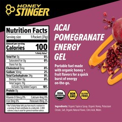 Honey Stinger Organic Acai Pomegranate 1.1 Ounce (Pack of 24), Multicolor