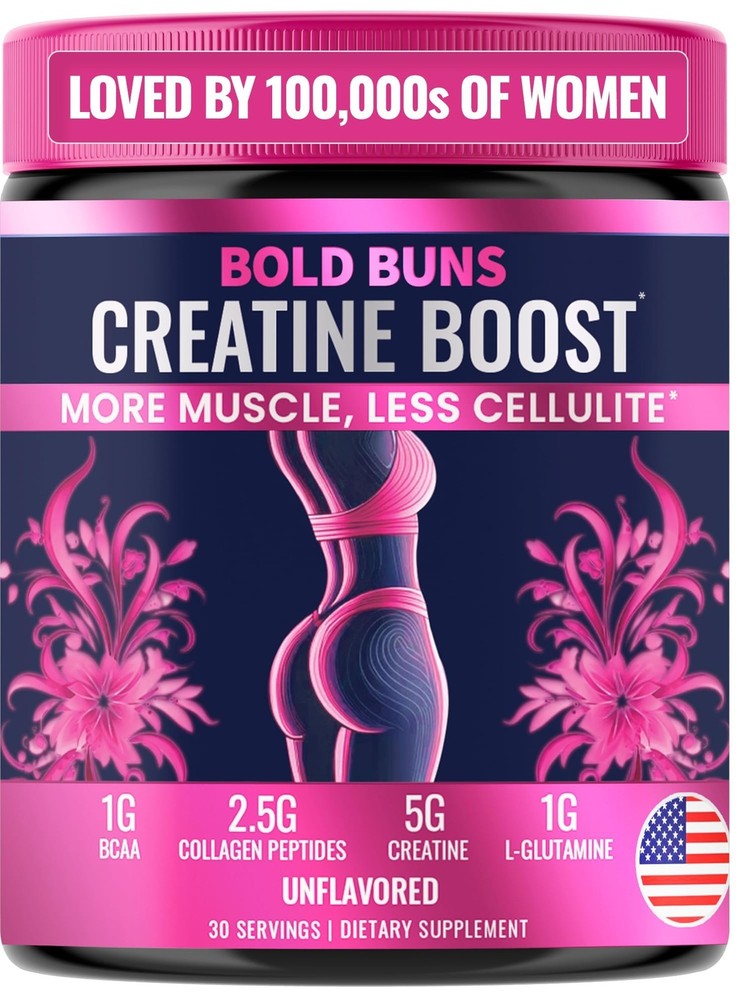 Bold Buns Creatine for Women – Supplement with 10.32 Ounce (Pack of 1), White