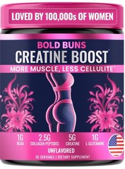 Bold Buns Creatine for Women – Supplement with 10.32 Ounce (Pack of 1), White