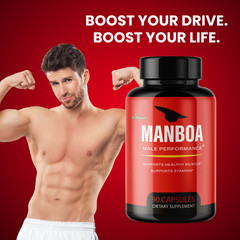 Manboa- Bodybuilding & Men’s Health Support- 4 Bottles- 360 Capsules