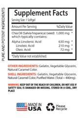 Diet Pills – Chia Seed Oil 2000 – Organic Chia Seed – Non GMO – 1 B 60 Ct