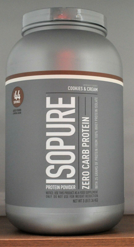 Isopure Cookies & Cream Zero Carb Protein Powder 3 lb (1.36 kg) 44 Servings