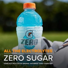 Gatorade Thirst Quencher Zero Sugar Sports Drink, 12 Fl Oz (Pack of 12)