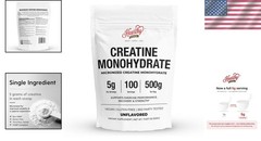 Pure Micronized Creatine Monohydrate – 500G for Athletes – Non-GMO & Gluten-Free