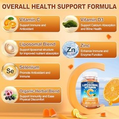 Liposomal Vitamin C Gummy for Adults: Organic Chewable Extra Strength Vitamin C