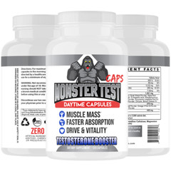 Monster Test CAPS 120CT + Monster PM 60CT Testosteron Booster Sleep Aid Pill 2PK