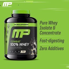 MusclePharm Combat 100% Whey Protein Powder – 5 lb, 70 Servings, Cookies & Cream