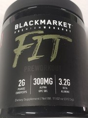 BLACK MARKET LABS – FIT Pre-Workout – WODERMELON Flavor – 25 Servs – Exp 12/2024