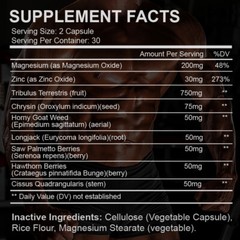 Testosterone Booster for Men, Male Enhancement Pills, Energy, Libido 60 Capsules