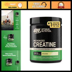 Micronized Creatine Monohydrate Powder – 5g per Serving, Unflavored, 60 Servings
