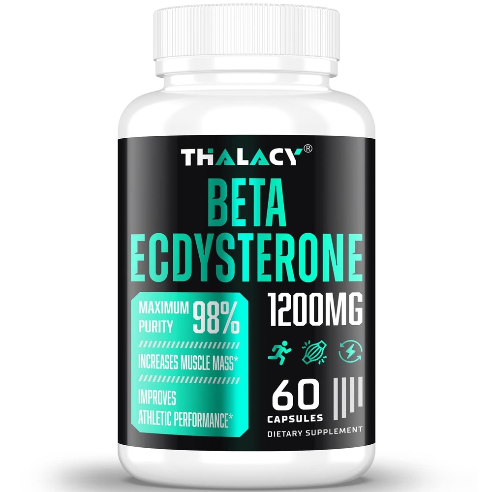 Ecdysterone 1200MG Supplement for Muscle Growth, Performance & Strength, 60 Caps