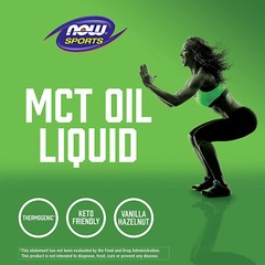 NOW Sports Nutrition MCT Oil Vanilla Hazelnut 16-Ounce