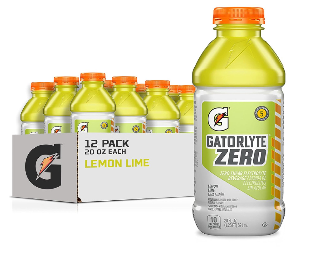 Gatorlyte Zero Electrolyte Beverage, Zero Sugar Hydration, 12 Pack 20oz Bottles