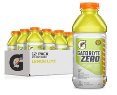 Gatorlyte Zero Electrolyte Beverage, Zero Sugar Hydration, 12 Pack 20oz Bottles