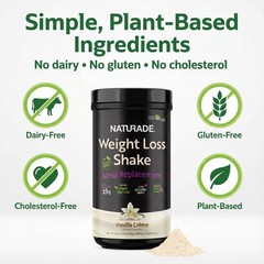Plant-Based Meal Replacement Shake 25G Complete Protein Fiber 18 Vitamins