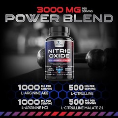 Nitric Oxide Booster 3000mg L-Arginine 3X Extra Strength Capsules