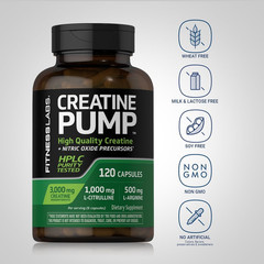 Creatine Monohydrate Capsules | 3000mg |120 Count | Pump Supplement for Men and