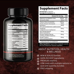 Rambo Max- Bodybuilding & Men’s Health Support- 4 Bottles- 360 Capsules