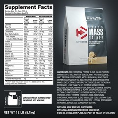 Dymatize Super Mass Gainer, High Protein & Carb Blend, Gourmet Vanilla, 12 Lb