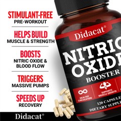 Nitric Oxide Booster Supplement Capsule– Promotes Nutrient Flow to Muscles&Heart