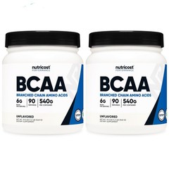 NEW x2 Nutricost BCAA (Unflavored) (180 Serv Total) 90 Serv, 540g, 6g Per Serv
