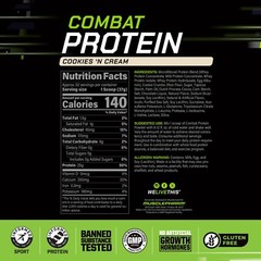 MusclePharm Combat Protein Powder – 4 lb, 52 Servings, Cookies & Cream
