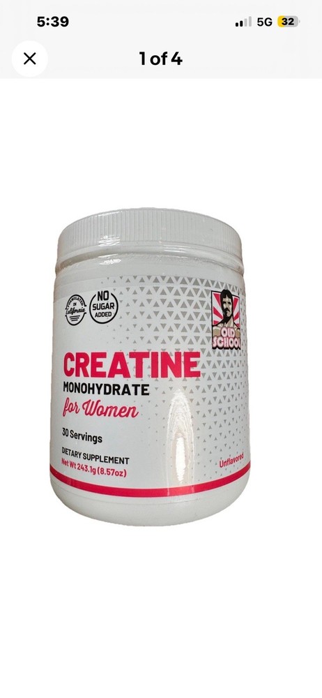 Creatine Monohydrate for Women 30 Servings Unflavored New Exp 07/27