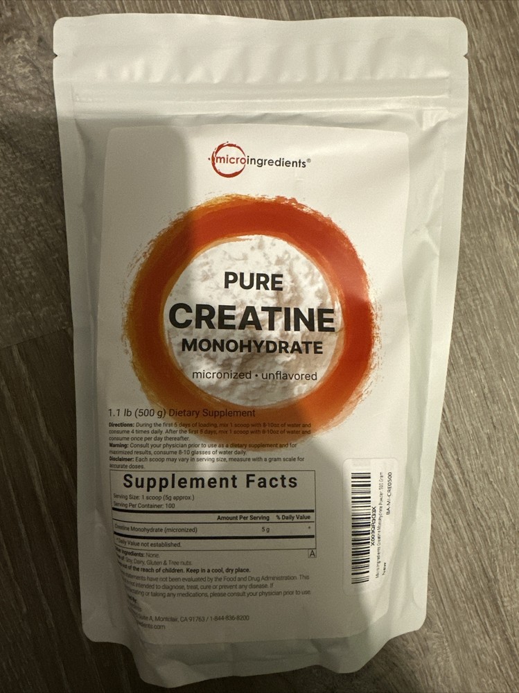 Creatine Monohydrate Powder 500 Grams (1.1 LBS), 5000mg Per Serv, Micronized …