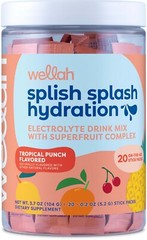 Wellah Splish Splash Hydration (Tropical Punch ) 20 Stick Packs – Electrolytes