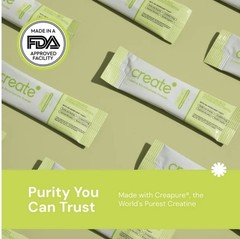Create Creatine Monohydrate Powder Lemon Lime Dietary Supplement 30 sticks – New