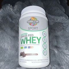Garden of Life Sport Grass Fed Whey Protein Chocolate Certified Organic 24.3oz