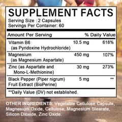 Zinc Magnesium Vitamin B6 Fast Recovery Stress Support Better Sleep 30/60/120ct