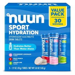 nuun Hydration Sport Drink Dissolving Vegan Tablets – Variety Pack – 5.8oz/30ct