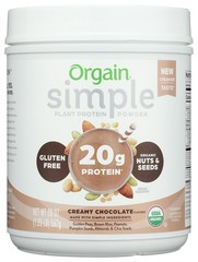 Orgain Creamy Chocolate Plant Protein Powder Organic Simple 20 Ounce 1 Pack