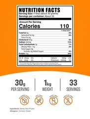 BulkSupplements Barley Rice Protein Powder 1kg- 30g Per Serving