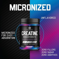 Creatine Monohydrate Powder 5000mg Per Serving – Pure Micronized Creatine Mono N