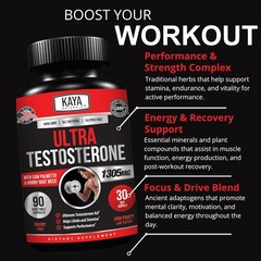 Ultra Testosterone Booster – 90 Capsules for Energy & Strength Enhancement