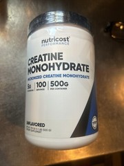 Sealed! Nutricost Pure Creatine Monohydrate 500 Gram Powder 01/2027 Expiration