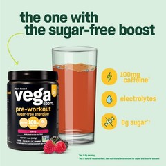 Vega Sport Sugar Free Pre Workout Powder Strawberry Lemonade Free Ship