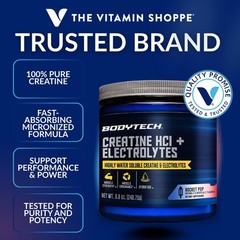 BodyTech Creatine HCl + Electrolytes 75 Servings (Pack of 1), No Color