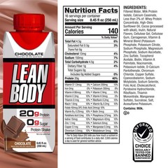Labrada Lean Body Ready-To-Drink Chocolate Shake 20G Protein Whey Blend 0 Sugar