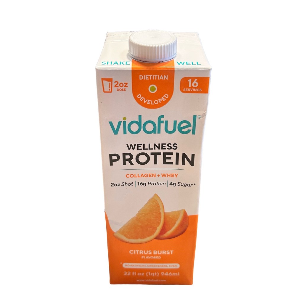 Vidafuel Wellness Protein Drink Citrus Burst 32 oz ~ 16 Servings Carton Exp:1/27