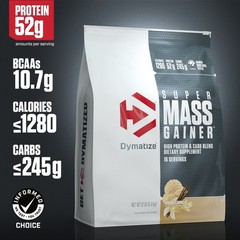 Dymatize Super Mass Gainer, High Protein & Carb Blend, Gourmet Vanilla, 12 Lb