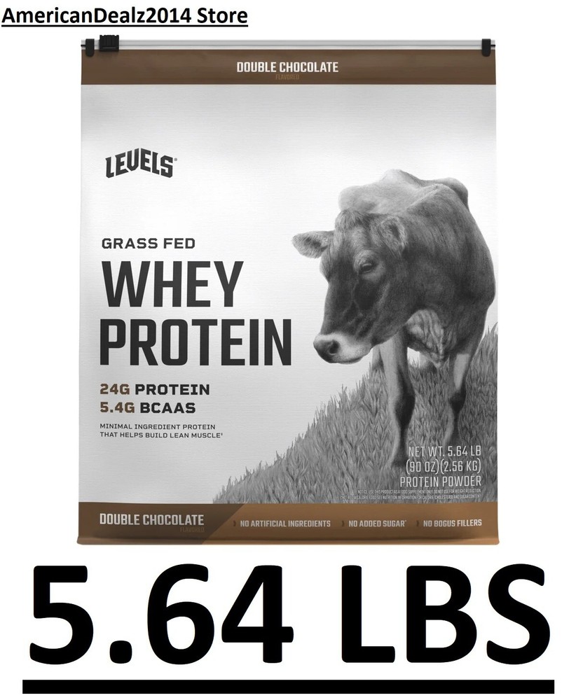 Grass Fed Whey Protein Powder, Double Chocolate, 5.64 lbs NEW