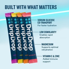Drip Drop Electrolyte Hydration Powder Single Serve 16ct Bold Variety Pack