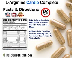 Two Pack Cardio Complete Nitric Oxide Booster 180 Caps Multi-Ingredient Formula!