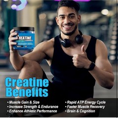 Creatine Monohydrate Gummies Unisex Blue Raspberry 5000MG Per Serving
