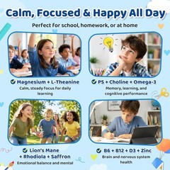 Kids Focus & Memory Gummies with Magnesium Glycinate, Phosphatidylserine