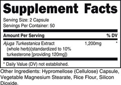 Bucked Up Turkesterone 1200mg Ajuga Turkestanica Extract 100 Capsules 50 serving