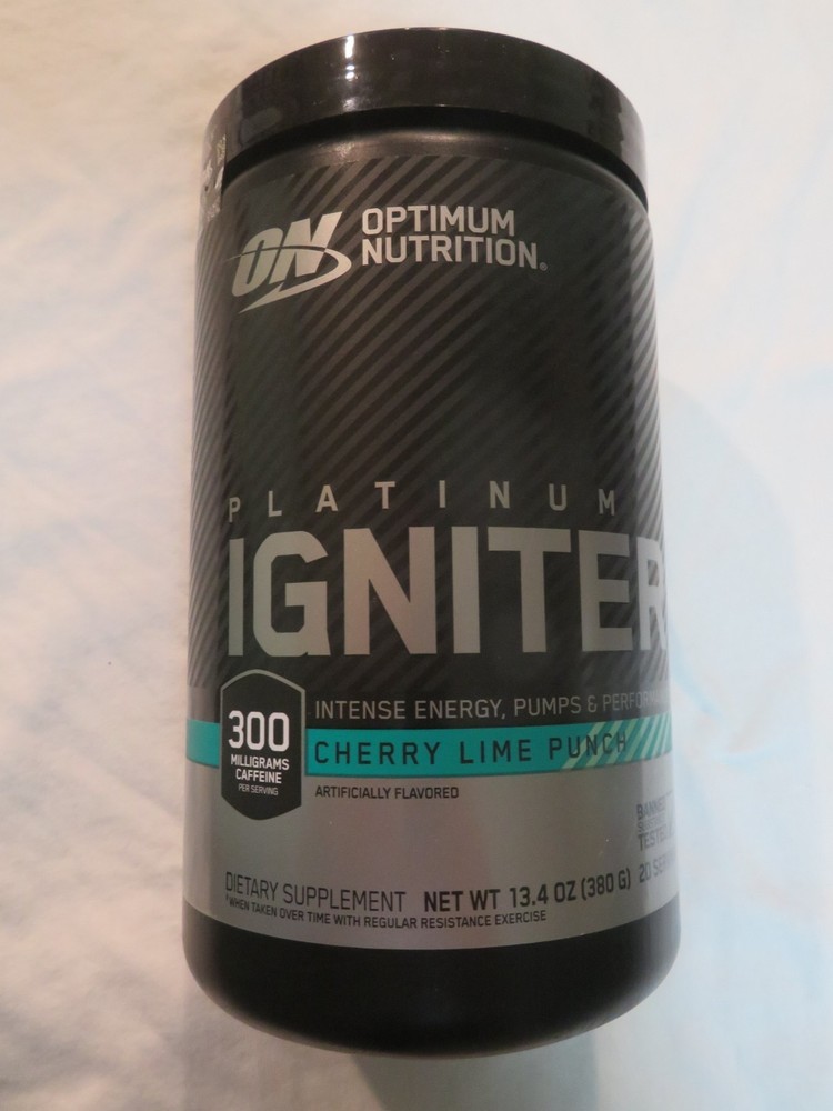 Optimum Nutrition Platinum Igniter 13.4 Oz 20 Servings Cherry Lime Punch